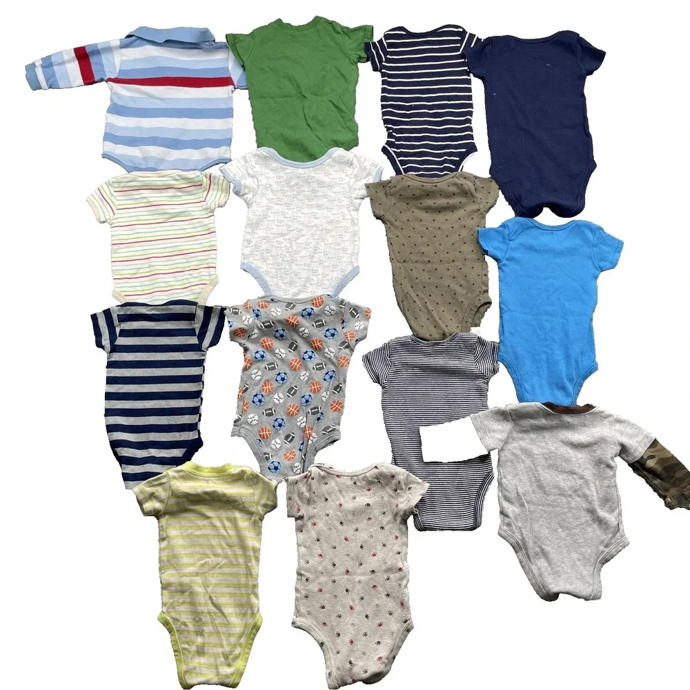 Carters Mix Brands One Piece  LOT (14) Baby Boys 3-6 M Mix‎ Brand Bodysuit Sleep